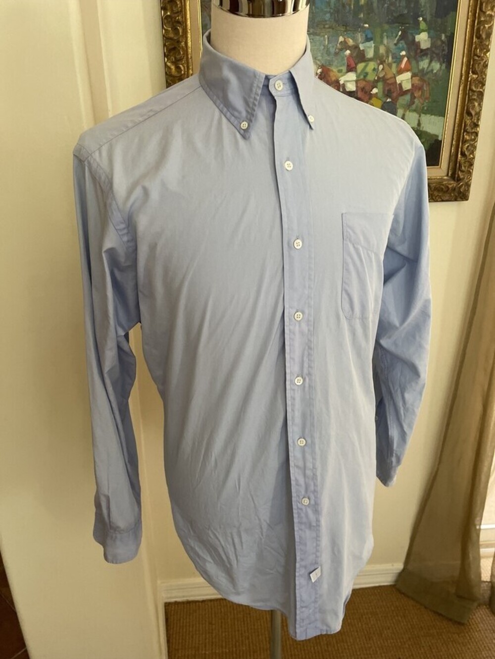 Ralph Lauren Vintage Blue LS Button Down Custom Fit L